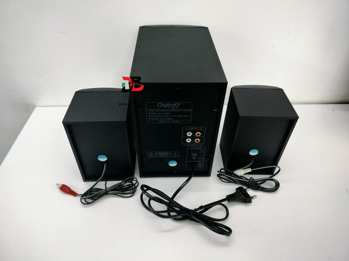 Speaker DigitalX X-L340BT 2.1CH Multimedia Speakers [W/ or W/O Bluetooth] (Warranty: 02 Years, Service waranty: 05 Years)