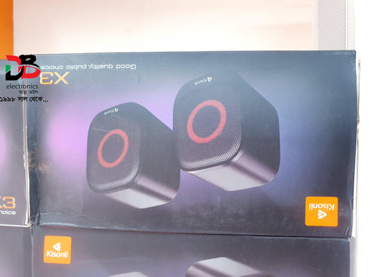 Speaker Kisonli X3 USB Multimedia Speaker 2.0 Stereo Computer Speaker. Service Warranty: 02 Years.