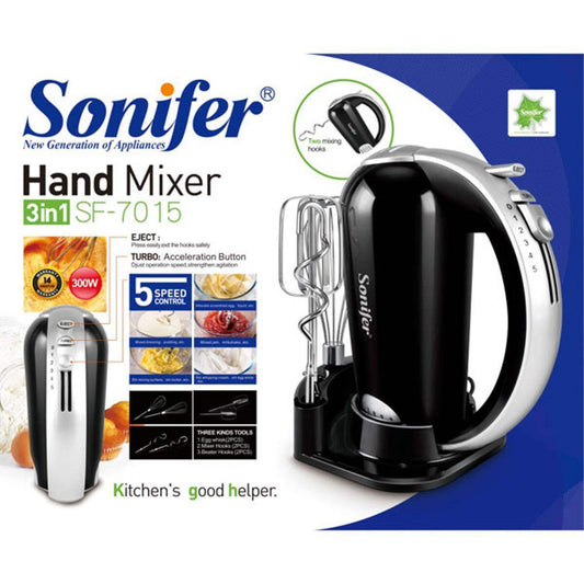 Electric Hand Mixer Sonifer (03 in 1) SF-7015 (Warranty: 01 Years, Service Warranty: 02 Years)