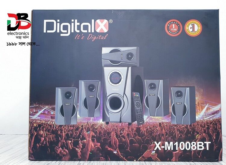 Speaker DigitalX X-M1008BT 5.1 Sound with LED Warranty: 02 Years & Service Warranty: 05 Years.