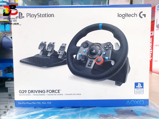 Steering Wheel Logitech G29 Driving Force Racing Wheel with 3-Pedal Set | Compatible with PS5, PS4, PS3 & PC