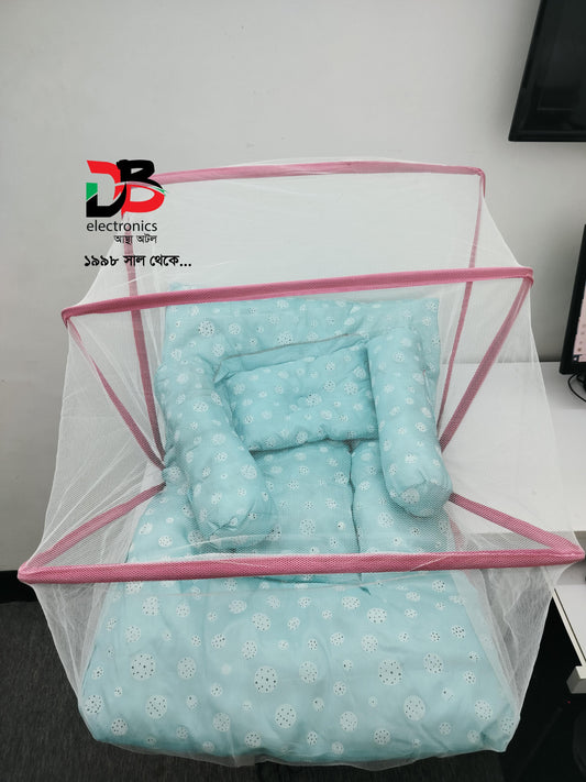 Baby Bed with Mosquito Net and Pillow (33in x 23in)
