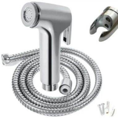 Durable Toilet Push Shower - Silver