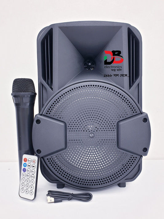 Wireless Trolly Speaker 8" KTS-1068B Speaker With Microphone System (Only Service Warranty: 02 Years)