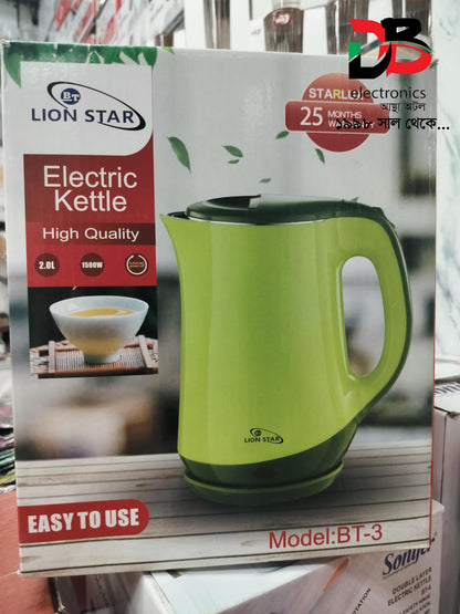 Electric Kettle Premium Quality Lion Star – 2.0 Litre, Service Warranty 02 Years.