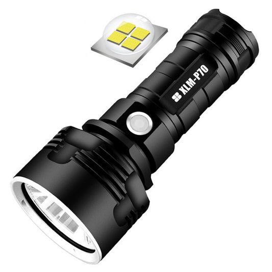 Super Bright LED Fla-shlight Long Range Strong Light IPX4 Waterproof Torch USB Rechargeable 5000mAh Battery