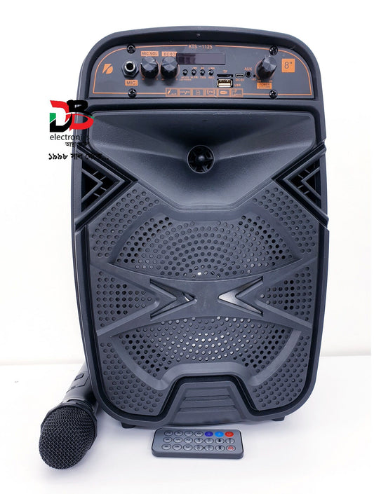 Wireless Trolly Speaker 8" KTS-1125 Speaker With Microphone System (Only Service Warranty: 02 Years)