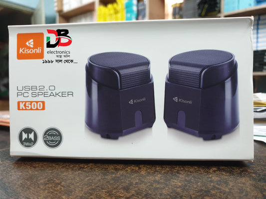Speaker Kisonli K500 USB 2.0 PC Speaker. Service Warranty: 02 Years.