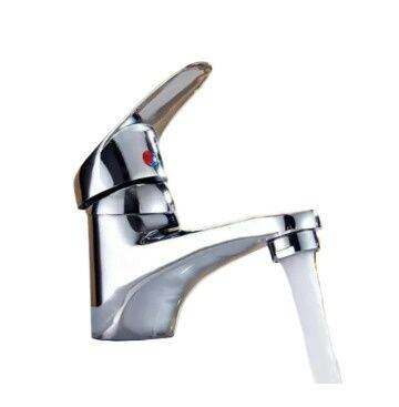 Bathroom Sink Chrome Finish Single Handle Basin Faucet Water Tap