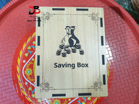 Wooden Saving Box Money Bank | Reusable Cash Savings Box.