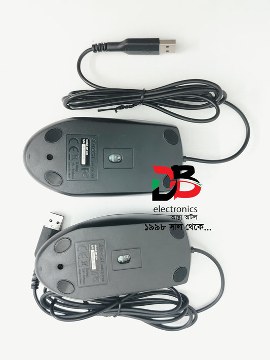 Usb Wired Mouse A4tech OP-330 Wired Mouse(02PC) - 1200 DPI - For PC Laptop - Black, Warranty 01 Years , Service Warranty 03 Years