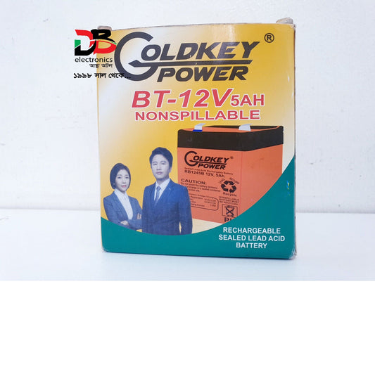 Battery DJ / Goldkey 12V 5Ah Lead Acid/Dry Cell Battery For Dc Fan, Warranty: 06 Months