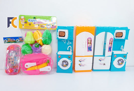 Combo Pack 1 Little Chef Kitchen Playset toy for kids 1  Fruit Cutter Toys for Kids 1 Water Handheld Game Console