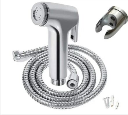 Durable Toilet Push Shower - Silver