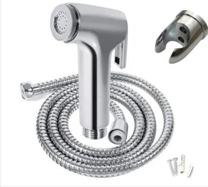 Durable Toilet Push Shower - Silver